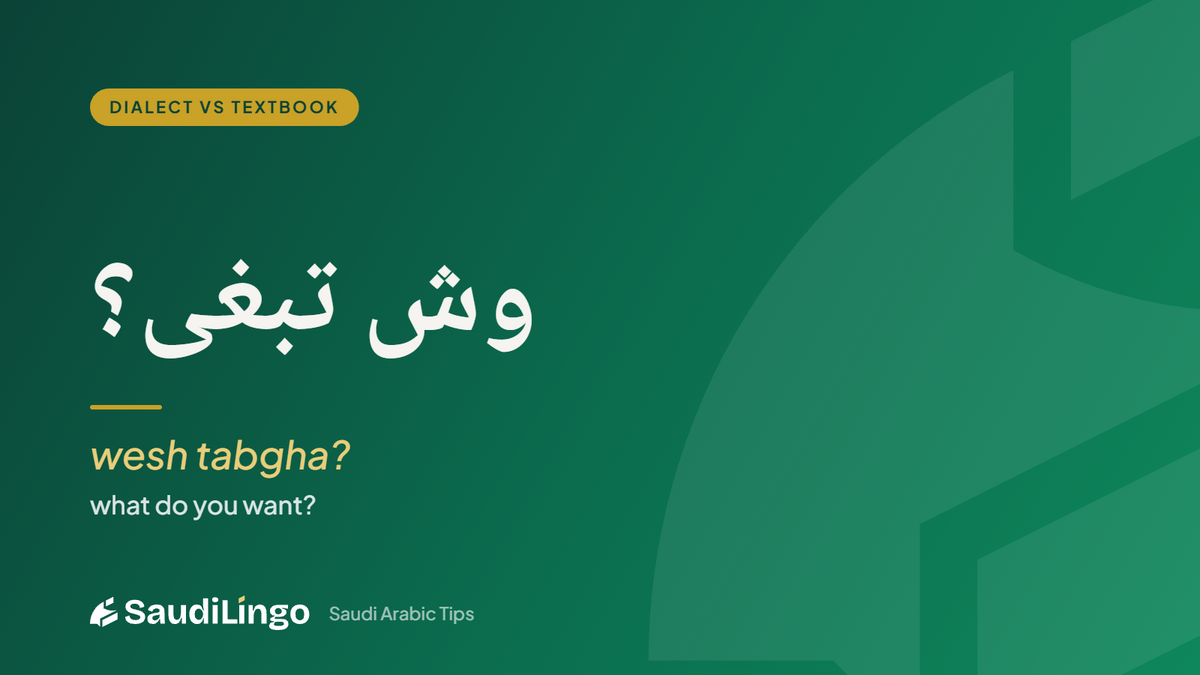 وش تبغى؟ (wesh tabgha?) — Saudi dialect vs Modern Standard Arabic