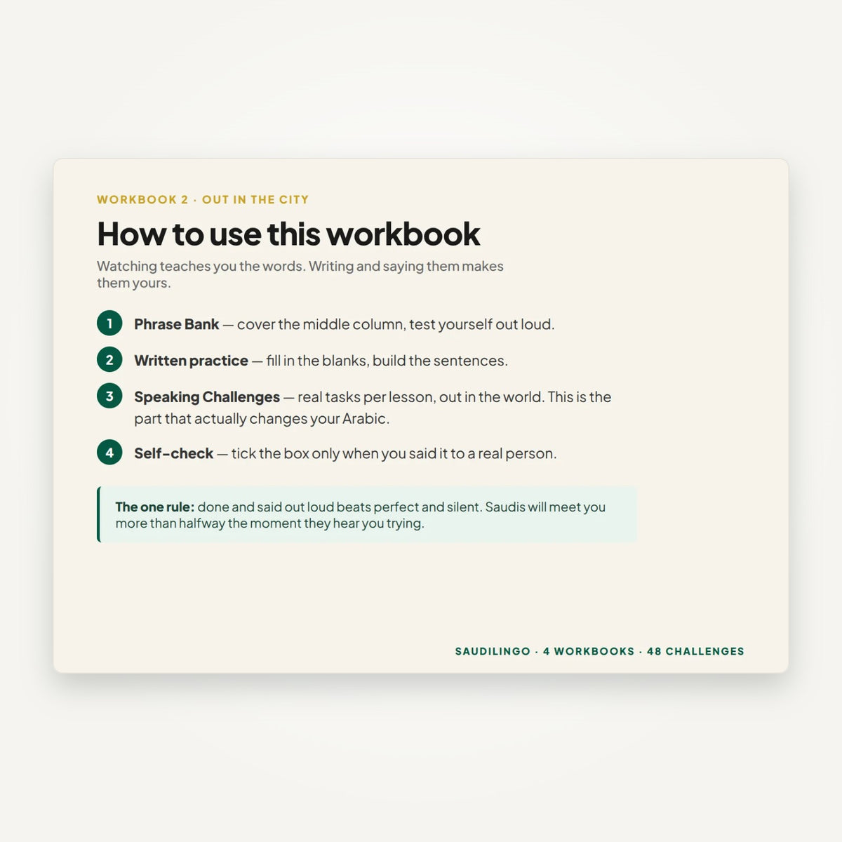 The practice workbooks: 48 real-world speaking challenges