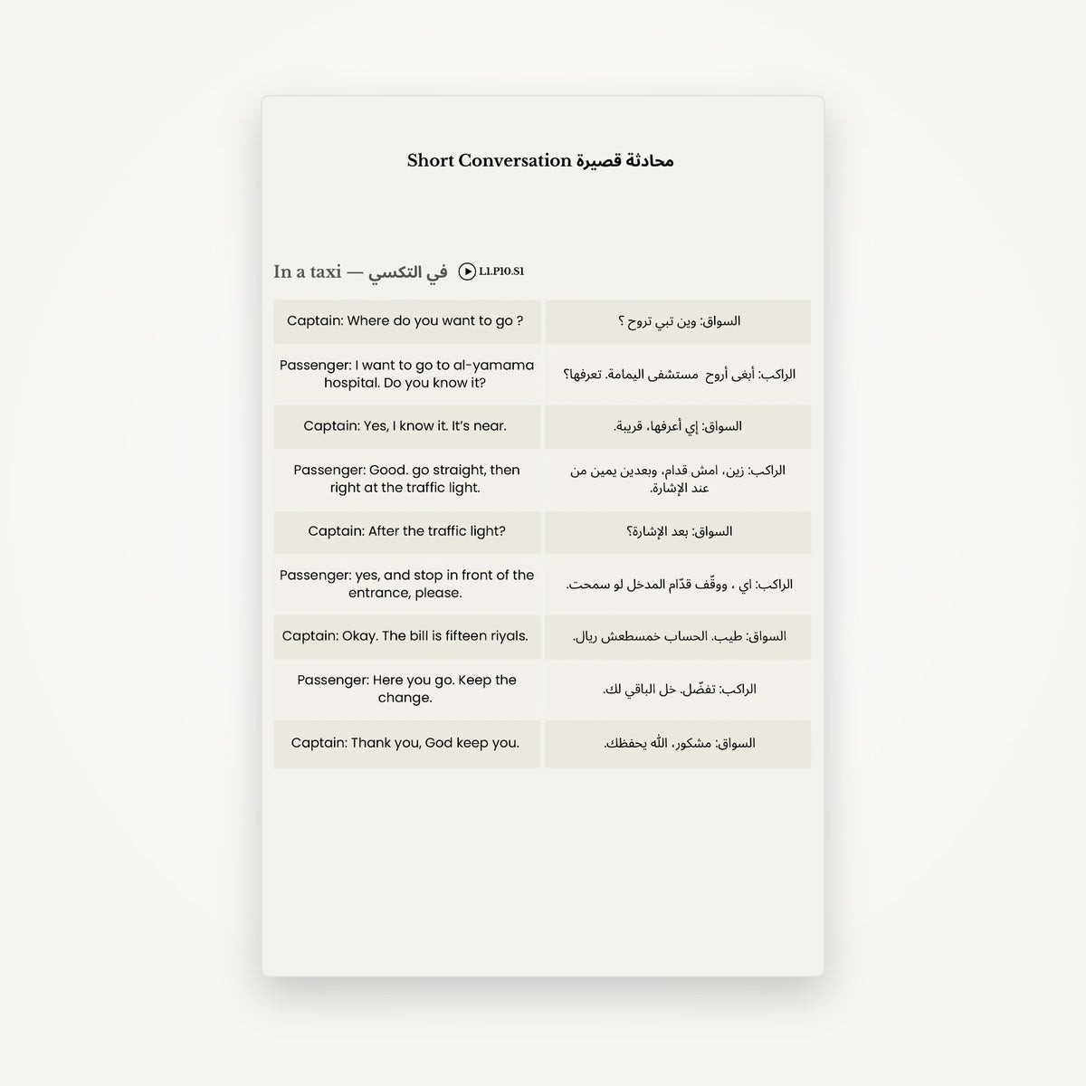 Inside Book 2: a taxi conversation