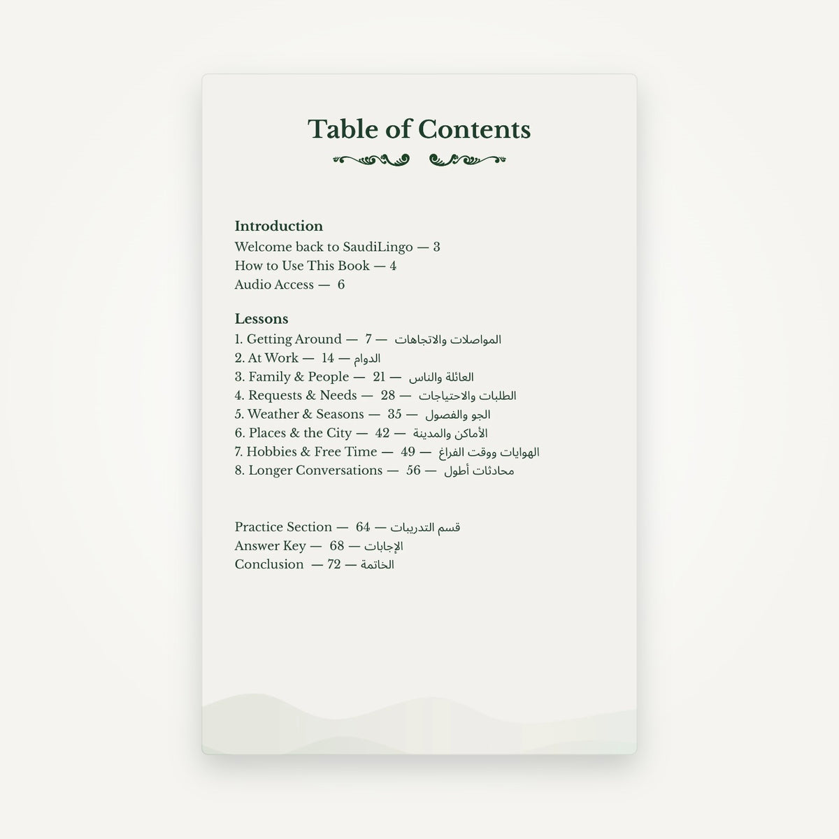 Inside Book 2: table of contents