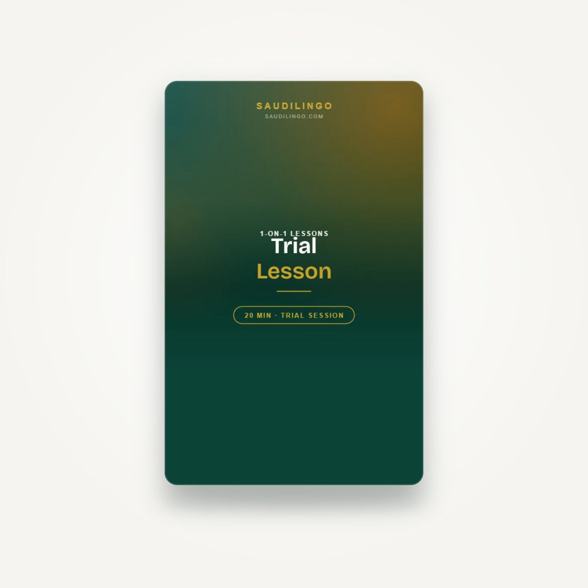 Trial Saudi Arabic lesson — 20 minutes